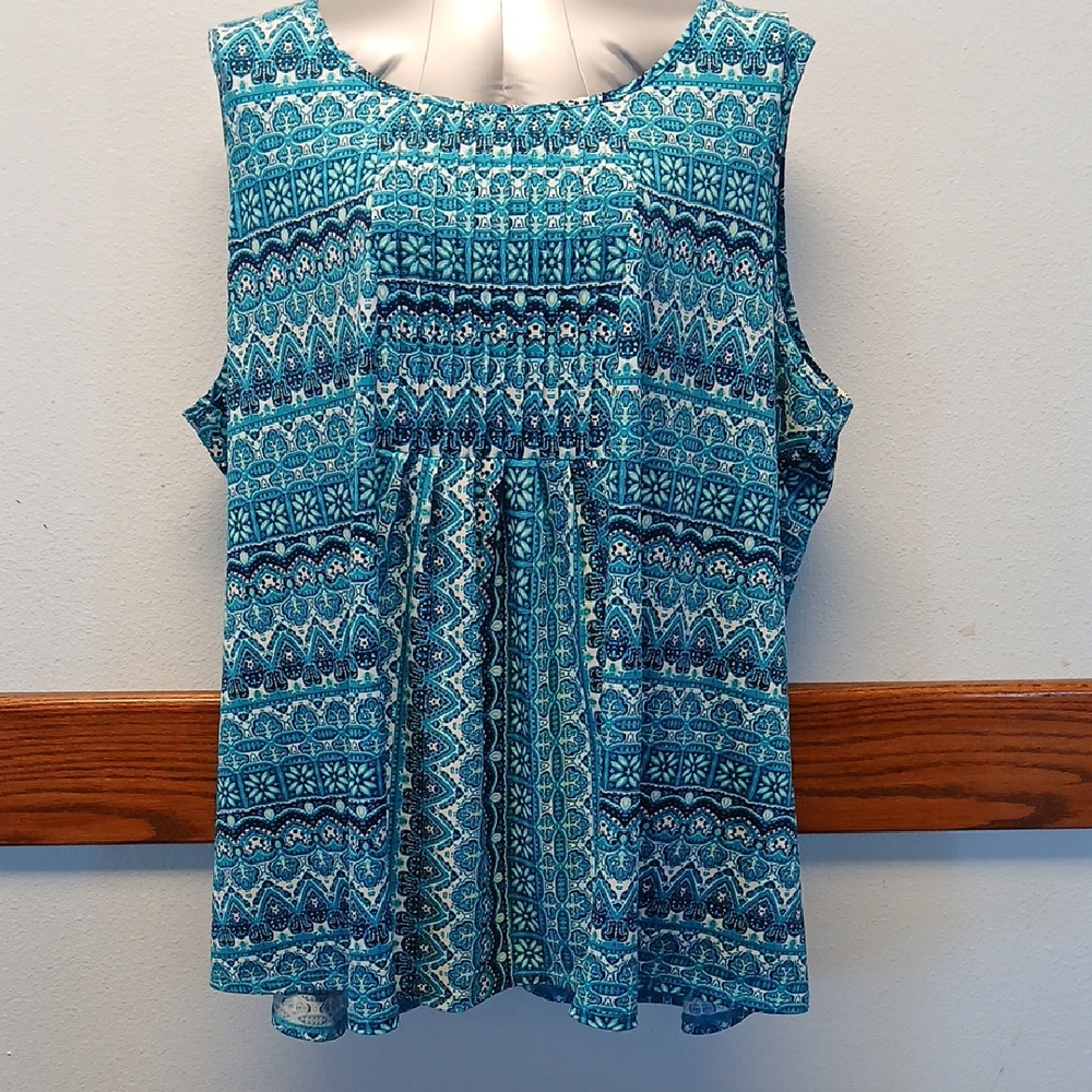 🌹WESTPORT 1962 Blue Patterned Sleeveless Top